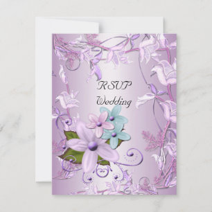 UAWG Wedding Lila Mauve Floral RSVP Karte