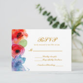 UAwg Wedding mit hellen Blume RSVP Karte (Stehend Vorderseite)