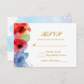 UAwg Wedding mit hellen Blume RSVP Karte (Vorne/Hinten)