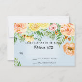 UAWG Wedding Modern Yellow Roses Blush Bloral Einladung (Vorderseite)