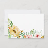 UAWG Wedding Modern Yellow Roses Blush Bloral Einladung (Rückseite)