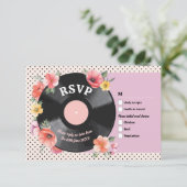 UAWG Wedding Music Record Wedding Floral der 50er Einladung (Stehend Vorderseite)