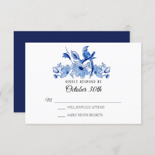 UAWG Wedding Navy Chinoiserie Wasserfarben Einladung