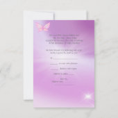 UAWG Wedding Pink Lilac Rings Butterfly Einladung (Rückseite)