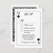 UAWG Wedding Playing Card K Q Ace Spades lädt ein Einladung (Vorne/Hinten)