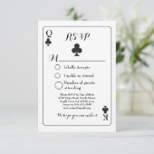 UAWG Wedding Playing Respektkarte K Q Ace Clubs Einladung (Stehend Vorderseite)