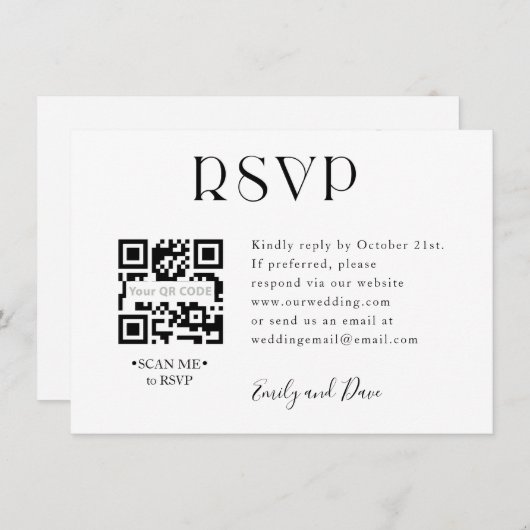UAWG Wedding QR CODE Einschließkarte Begleitkarte (Vorne/Hinten)