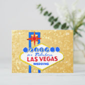UAWG Wedding Reception Las Vegas Golden RSVP Karte (Stehend Vorderseite)