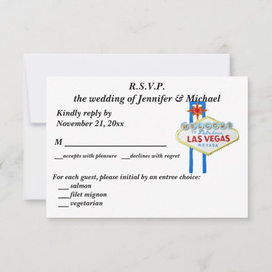 UAWG Wedding Reception Las Vegas RSVP Karte (Rückseite)