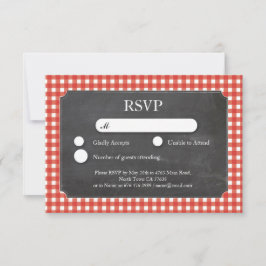 UAWG Wedding Red Karo Chalkboard Cards Einladung