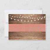 UAWG Wedding Red Karo Wood Light Cards Einladungen (Rückseite)
