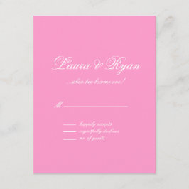 UAWG Wedding Reply Card Paris Frankreich Rosa Rose RSVP Karte