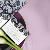 UAWG Wedding Response Card Lila Black Damask Begleitkarte