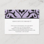 UAWG Wedding Response Card Lila Black Damask Begleitkarte (Vorderseite)