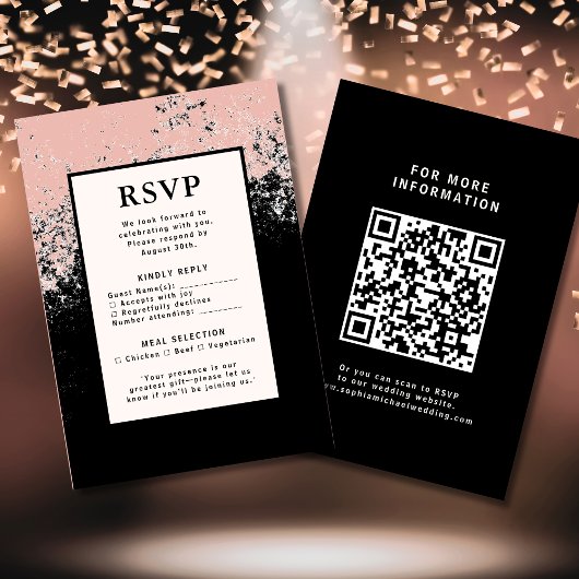 UAWG Wedding Response Card QR Code Moderne Eleganz RSVP Karte