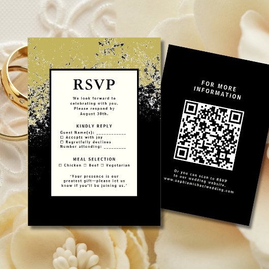 UAWG Wedding Response Card QR Code Moderne Eleganz RSVP Karte