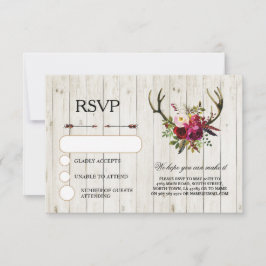 UAWG Wedding Rustic Antlers Stag Cards Einladung