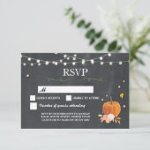 UAWG Wedding Rustic Chalk Pumpkin Respond Cards Einladung (Stehend Vorderseite)