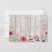 UAWG Wedding Rustic Wood Floral Cards lädt ein RSVP Karte (Rückseite)