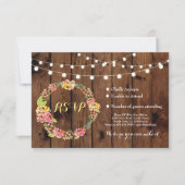 UAWG Wedding Rustic Wood Floral Tiki Cards Einladu RSVP Karte (Vorderseite)