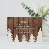 UAWG Wedding Rustic Wood Winter Tree Cards lädt ei RSVP Karte (Stehend Vorderseite)