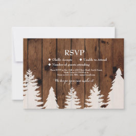 UAWG Wedding Rustic Wood Winter Tree Cards lädt ei RSVP Karte