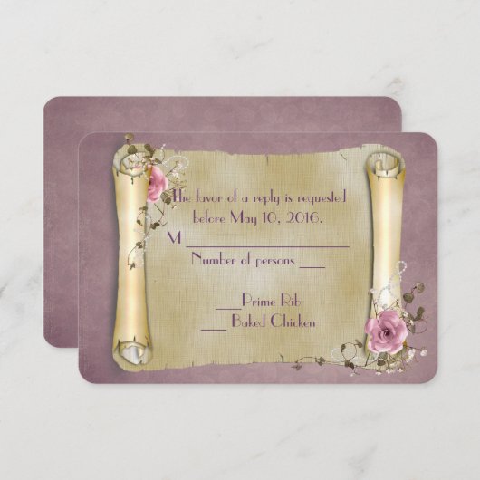 UAWG Wedding Scroll RSVP Karte (Vorne/Hinten)