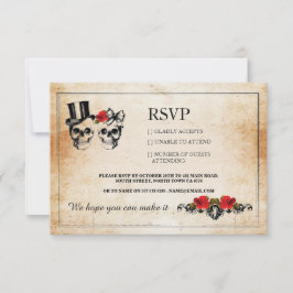 UAWG Wedding Skulls Skull Rose Rustikale Karten
