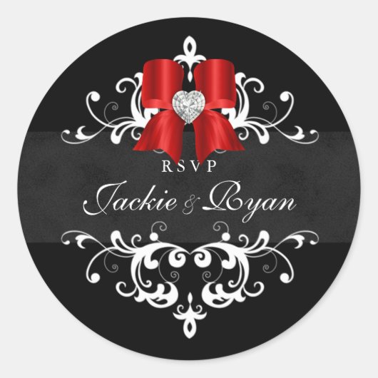 UAWG Wedding Stickers Schwarz-weiß Xmas Bow (Vorderseite)