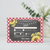 UAWG Wedding Sunflower Red White Verlobung Einladung (Stehend Vorderseite)