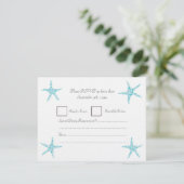 UAWG Wedding Türkis Aqua Starfish Beach RSVP Karte (Stehend Vorderseite)