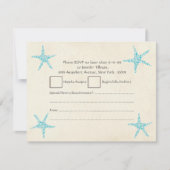 UAWG Wedding Turquoise Aqua Starfish RSVP Karte (Vorderseite)