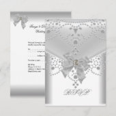 UAWG Wedding Verlobung laden Weißsilber ein RSVP Karte (Vorne/Hinten)