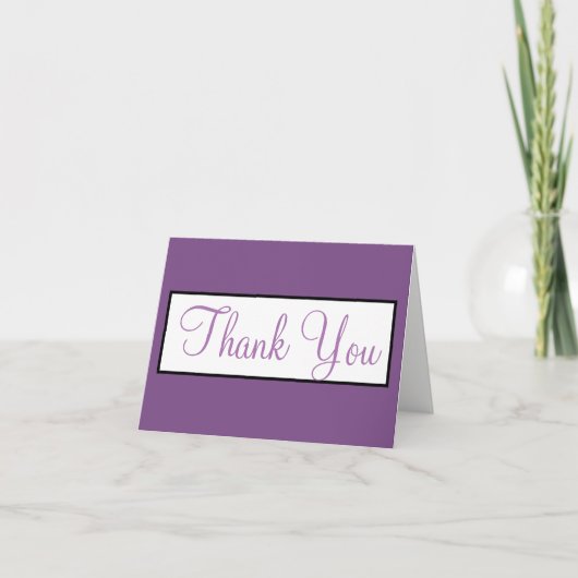 UAWG Wedding Violet Lila Monogram Dankeskarte (Vorderseite)