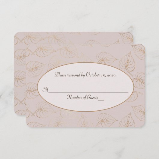 UAWG Wedding Vow Renewal Blattgold Einladung (Vorne/Hinten)