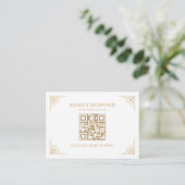 UAwg Wedding-Website für White and Gold QR Code Begleitkarte (Stehend Vorderseite)