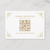 UAwg Wedding-Website für White and Gold QR Code Begleitkarte (Vorderseite)
