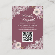 UAwg Wedding Website von Pink Floral Lace QR Code