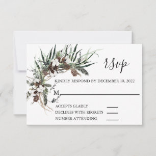 UAWG Wedding Winter Cotton Foliage Weihnachten RSVP Karte