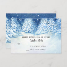 UAWG Wedding Winter Navy Snowy Trees Wasserfarbe