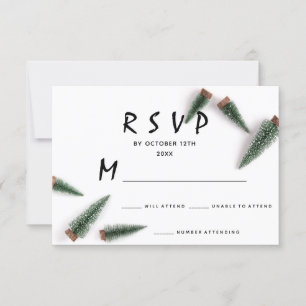 UAWG Wedding Winter Weihnachtsfeiertage Weiß Grün RSVP Karte