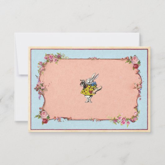 UAWG Wedding Wonderland Rabbit Blume laden ein Einladung (Rückseite)