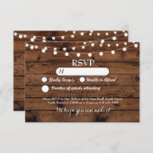 UAWG Wedding Wood Cards Rustikale Lichter laden ei Einladung (Vorne/Hinten)
