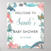 UAwg Welcome Under Sea Niedlich Ocean Baby Dusche Poster (Vorne)