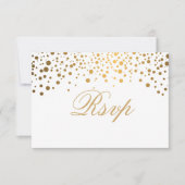 UAWG White & Confetti Gold Dot Wedding Einladung (Vorderseite)