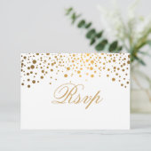UAWG White & Confetti Gold Dot Wedding Einladung (Stehend Vorderseite)