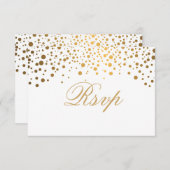 UAWG White & Confetti Gold Dot Wedding Einladung (Vorne/Hinten)