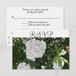 UAWG White Wedding Mountain Laurel RSVP Karte