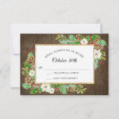 UAWG Winter Rustikales Holz Weihnachten Botanische Einladung (Vorderseite)