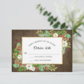 UAWG Winter Rustikales Holz Weihnachten Botanische Einladung (Stehend Vorderseite)